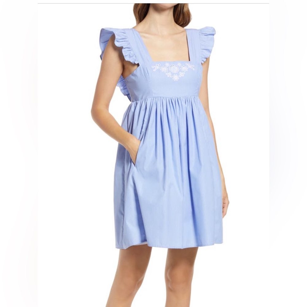 Draper James stripe pinafore dress, like new!